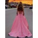 A-Line Long Satin V-Neck Prom Dresses Formal Evening Gowns 6011013 A-Line Long Satin V-Neck Prom Dresses Formal Evening Gowns 6011013