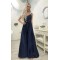 A-Line Spaghetti Straps Lace Long Navy Prom Dresses Formal Evening Gowns 6011039