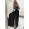 A-Line Spaghetti Straps Lace Long Black Prom Dresses Formal Evening Gowns 6011040
