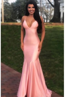 Mermaid V-Neck Long Prom Dresses Formal Evening Gowns 6011058