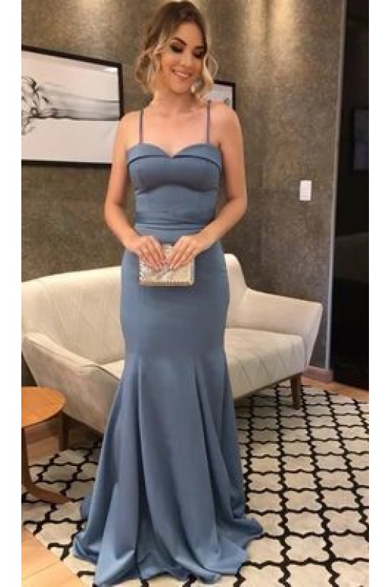 Mermaid Spaghetti Straps Long Prom Dresses Formal Evening Gowns 6011066