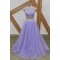 A-Line Beaded Tulle Two Pieces Long Prom Dresses Formal Evening Gowns 6011081