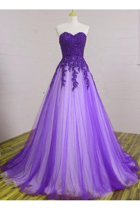 A-Line Beaded Lace Tulle Long Prom Dresses Formal Evening Gowns 6011083 A-Line Beaded Lace Tulle Long Prom Dresses Formal Evening Gowns 6011083