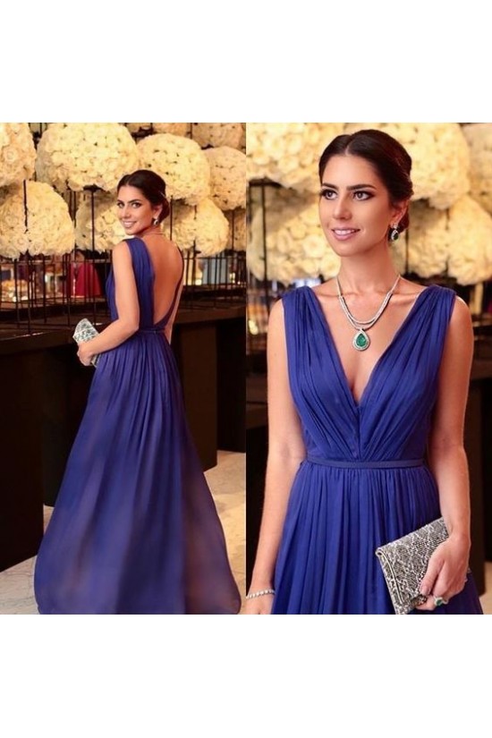 A-Line Chiffon V-Neck Long Prom Dresses Formal Evening Gowns 6011087 A-Line Chiffon V-Neck Long Prom Dresses Formal Evening Gowns 6011087