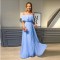 A-Line Chiffon Off-the-Shoulder Long Prom Dresses Formal Evening Gowns 6011103