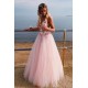 A-Line Tulle V-Neck Long Prom Dresses Formal Evening Gowns 6011109 A-Line Tulle V-Neck Long Prom Dresses Formal Evening Gowns 6011109