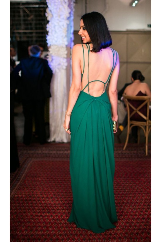 Sheath/Column Chiffon Long Prom Dresses Formal Evening Gowns 6011118