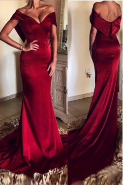 Mermaid Off-the-Shoulder Long Prom Dresses Formal Evening Gowns 6011125