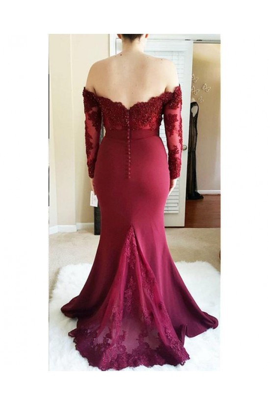 Mermaid Long Sleeves Lace Prom Dresses Formal Evening Gowns 6011132 Mermaid Long Sleeves Lace Prom Dresses Formal Evening Gowns 6011132
