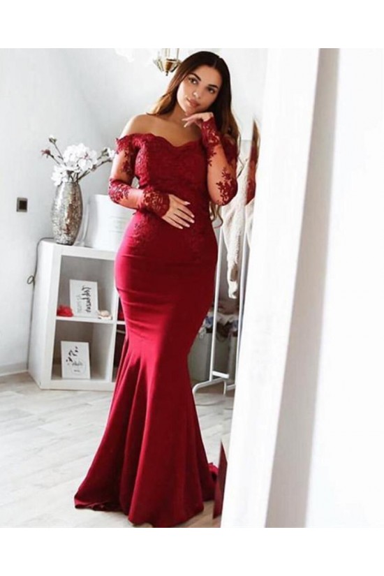 Mermaid Long Sleeves Lace Prom Dresses Formal Evening Gowns 6011132 Mermaid Long Sleeves Lace Prom Dresses Formal Evening Gowns 6011132