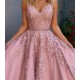 A-Line Lace Two Pieces Long Prom Dresses Formal Evening Gowns 6011140