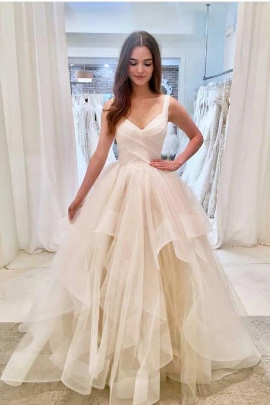 Ball Gown V-Neck Long Prom Dresses Formal Evening Gowns 6011149
