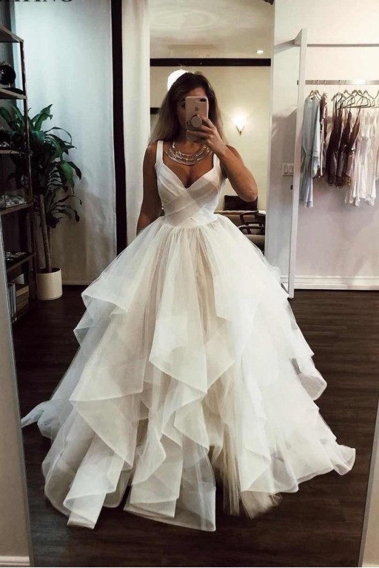 Ball Gown V-Neck Long Prom Dresses Formal Evening Gowns 6011149