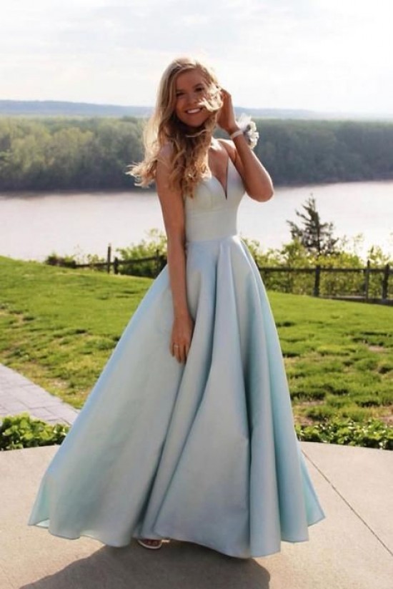 A-Line V-Neck Long Prom Dresses Formal Evening Gowns 6011178 A-Line V-Neck Long Prom Dresses Formal Evening Gowns 6011178