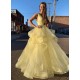 Long Yellow Tulle V-Neck Prom Dresses Formal Evening Gowns 6011189 Long Yellow Tulle V-Neck Prom Dresses Formal Evening Gowns 6011189