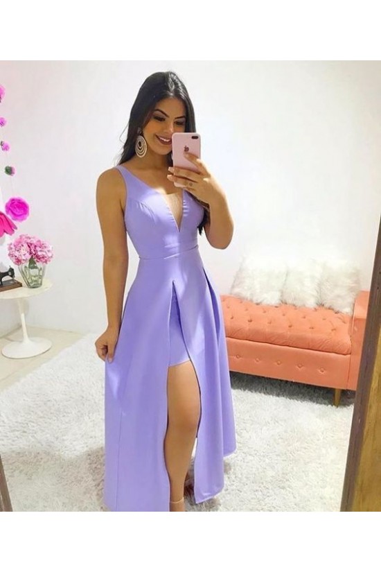A-Line Long V-Neck Prom Dress Formal Evening Gowns Y6149 main image 1