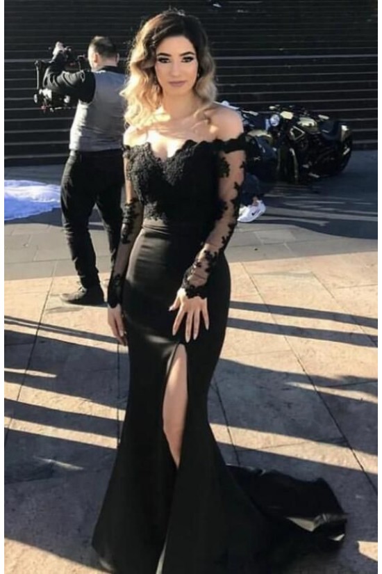 Long Black Lace Mermaid Prom Dresses Formal Evening Gowns 6011216 Long Black Lace Mermaid Prom Dresses Formal Evening Gowns 6011216