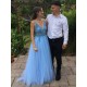 A-Line Beaded Sequins V-Neck Long Prom Dresses Formal Evening Gowns 6011256