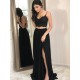 A-Line Two Pieces Long Black Prom Dresses Formal Evening Gowns 6011262 A-Line Two Pieces Long Black Prom Dresses Formal Evening Gowns 6011262