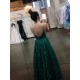 A-Line Sparkle Sequins Long Green Prom Dresses Formal Evening Gowns 6011264