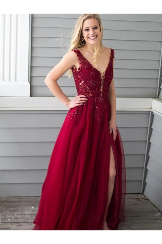 A-Line Beaded Lace Long Prom Dresses Formal Evening Gowns 6011273 A-Line Beaded Lace Long Prom Dresses Formal Evening Gowns 6011273