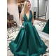 A-Line Long Green V-Neck Prom Dresses Formal Evening Gowns 6011276 A-Line Long Green V-Neck Prom Dresses Formal Evening Gowns 6011276