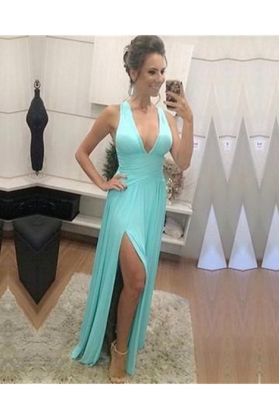 Long Chiffon V-Neck Prom Dresses Formal Evening Gowns 6011302 Long Chiffon V-Neck Prom Dresses Formal Evening Gowns 6011302