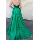 A-Line Beaded One-Shoulder Long Green Prom Dresses Formal Evening Gowns 6011315