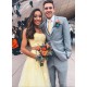 Two Pieces Lace Appliques Long Yellow Prom Dresses Formal Evening Gowns 6011318 Two Pieces Lace Appliques Long Yellow Prom Dresses Formal Evening Gowns 6011318