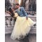 Two Pieces Lace Appliques Long Yellow Prom Dresses Formal Evening Gowns 6011318