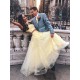 Two Pieces Lace Appliques Long Yellow Prom Dresses Formal Evening Gowns 6011318 Two Pieces Lace Appliques Long Yellow Prom Dresses Formal Evening Gowns 6011318