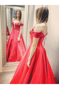 A-Line Off-the-Shoulder Long Prom Dresses Formal Evening Gowns 6011325