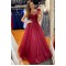 A-Line Beaded Long Prom Dresses Formal Evening Gowns 6011341