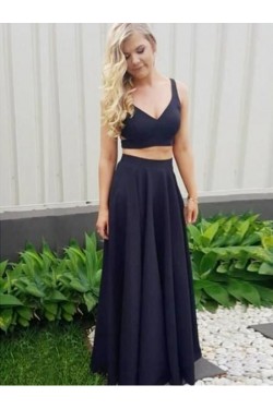 A-Line Long Two Pieces Prom Dresses Formal Evening Gowns 6011352