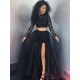 A-Line Two Pieces Lace Long Prom Dresses Formal Evening Gowns 6011355