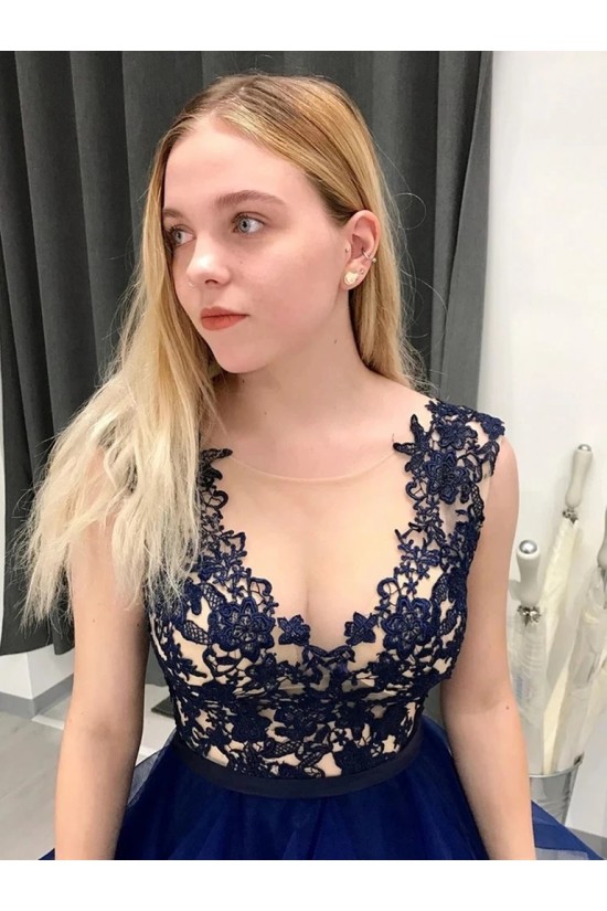 A-Line Lace Tulle Long Prom Dresses Formal Evening Gowns 6011362 A-Line Lace Tulle Long Prom Dresses Formal Evening Gowns 6011362