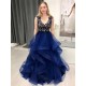 A-Line Lace Tulle Long Prom Dresses Formal Evening Gowns 6011362 A-Line Lace Tulle Long Prom Dresses Formal Evening Gowns 6011362