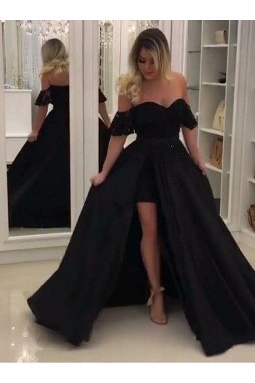 A Line Square Neck Chiffon Long Prom Gown Evening Dress main image 1