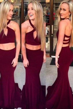 Mermaid Two Pieces Long Prom Dresses Formal Evening Gowns 6011386