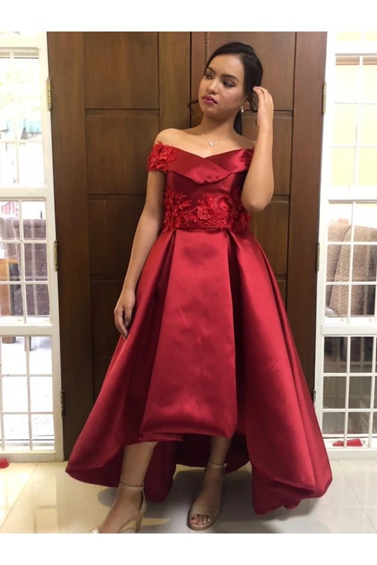 High Low Lace Satin Long Prom Dresses Formal Evening Gowns 6011392 High Low Lace Satin Long Prom Dresses Formal Evening Gowns 6011392