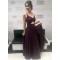 A-Line V-Neck Chiffon Long Prom Dresses Formal Evening Gowns 6011408