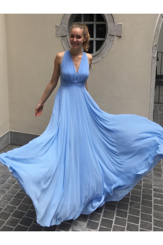 A-Line Chiffon V-Neck Long Prom Dresses Formal Evening Gowns 6011414 A-Line Chiffon V-Neck Long Prom Dresses Formal Evening Gowns 6011414