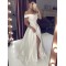 A-Line Satin Off-the-Shoulder Long Prom Dresses Formal Evening Gowns 6011415