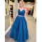A-Line Lace Sequins Beaded Two Pieces Long Prom Dresses Formal Evening Gowns 6011420
