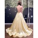 A-Line Long Yellow Satin Prom Dresses Formal Evening Gowns 6011421 A-Line Long Yellow Satin Prom Dresses Formal Evening Gowns 6011421