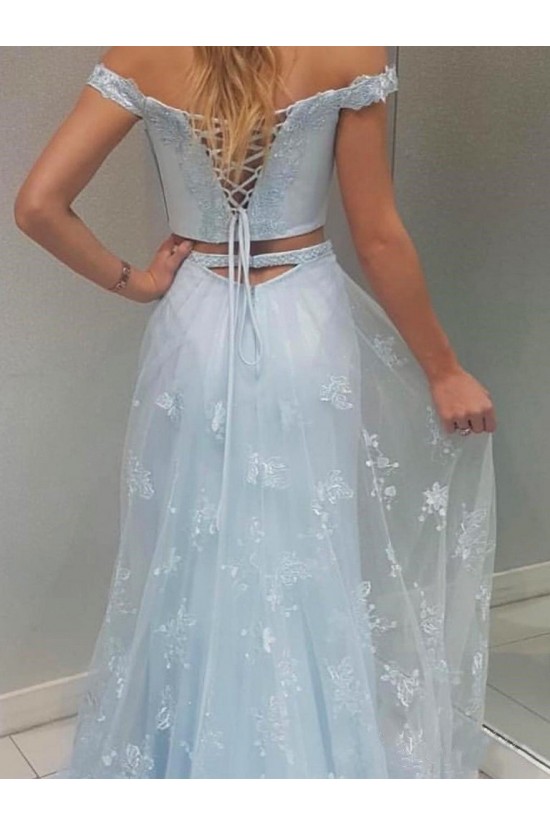 Two Pieces Lace Long Prom Dresses Formal Evening Gowns 6011440