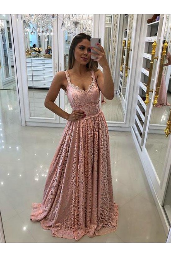 A-Line Lace Long Prom Dresses Formal Evening Gowns 6011451 A-Line Lace Long Prom Dresses Formal Evening Gowns 6011451