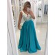A-Line Beaded Lace Long Prom Dresses Formal Evening Gowns 6011455