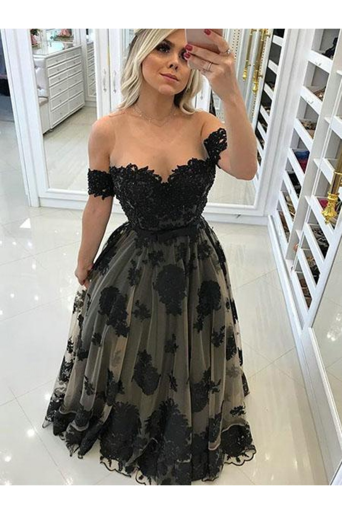 Stylish lace long A line prom dress evening dress    cg20436