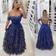 A-Line Lace Off-the-Shoulder Long Prom Dresses Formal Evening Gowns 6011457